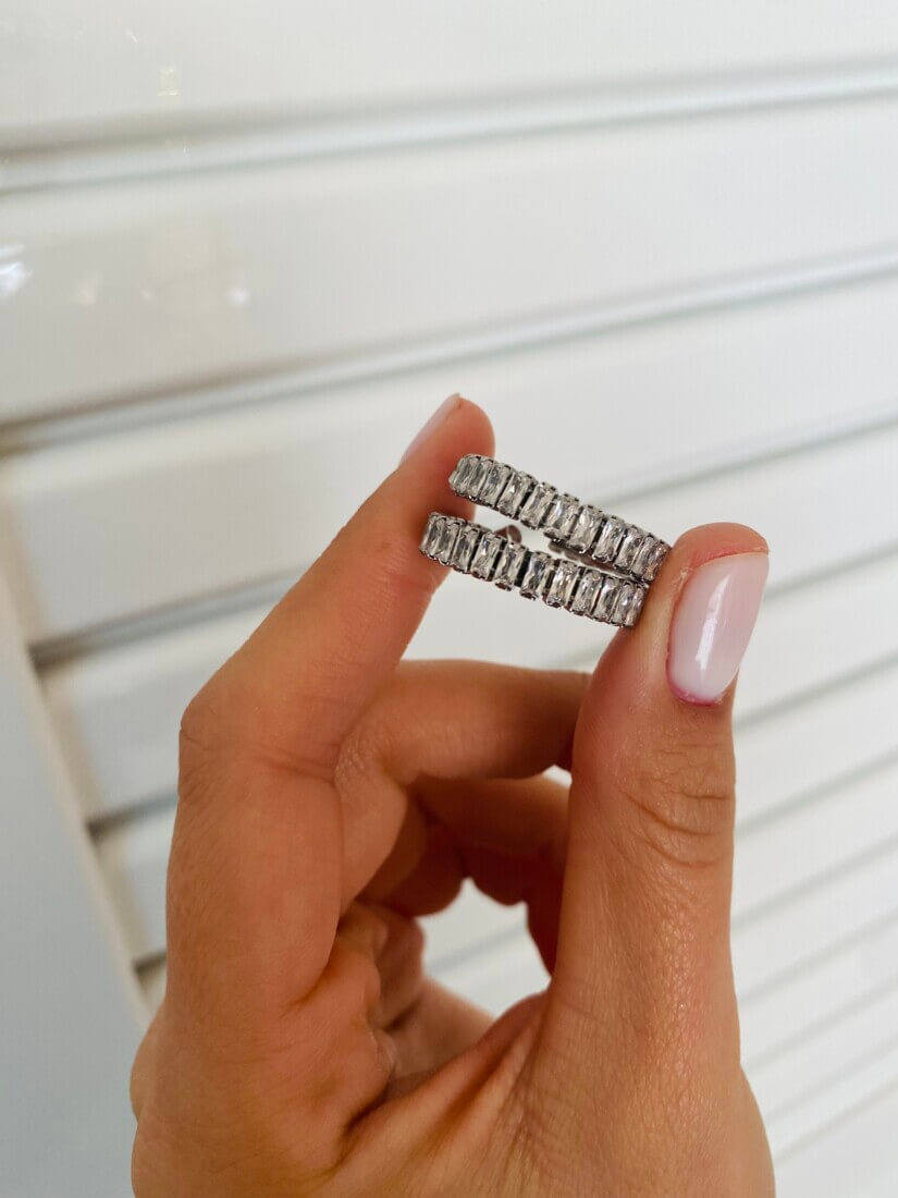 Sparkling Silver Earring