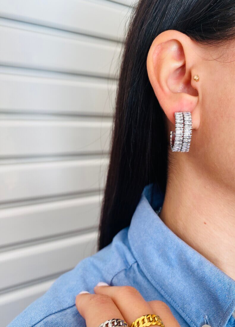 Sparkling Silver Earring