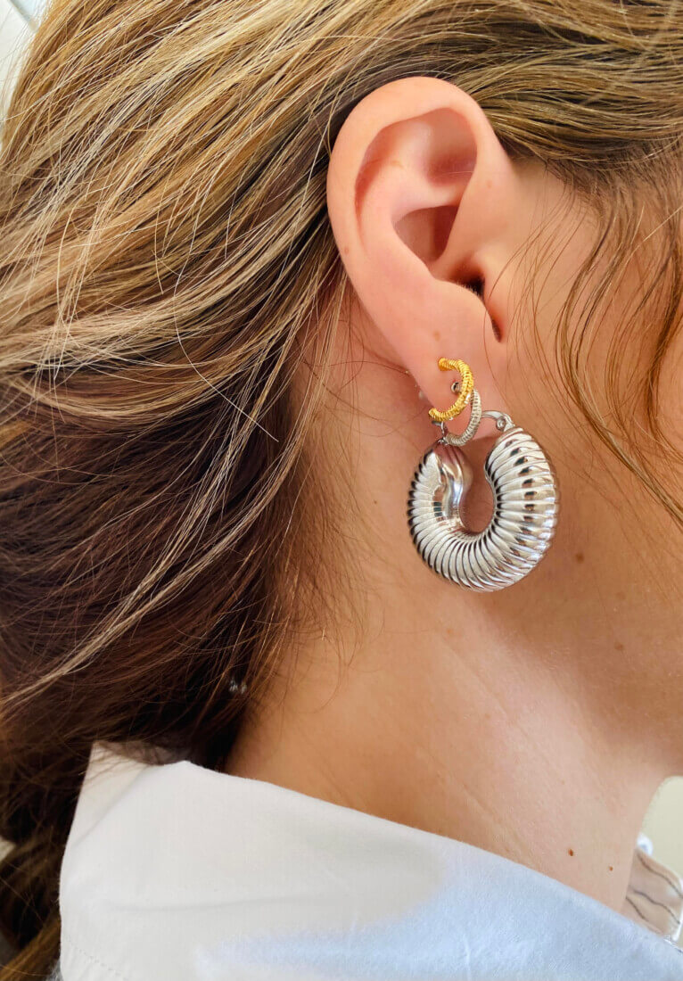 Rock and Roll Silver Earring