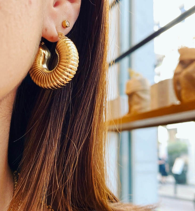 Rock and Roll Gold Earring