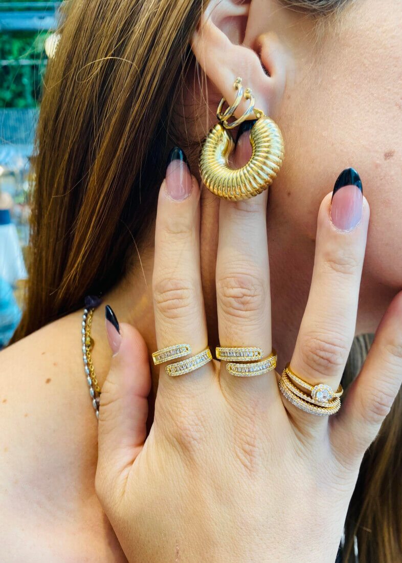 Rock and Roll Gold Earring