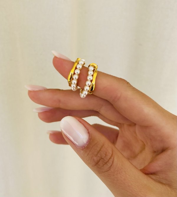 Golden Pearl  Earrings