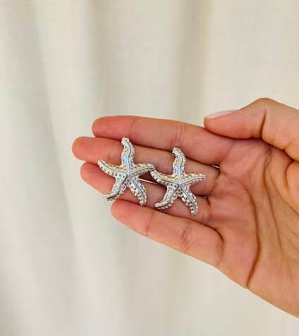 Silver Starfish Earrings